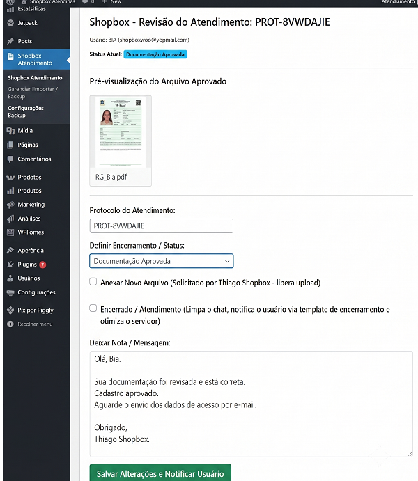 Shopbox WooCommerce Envio de Documentos e Atendimentos - Imagem 4