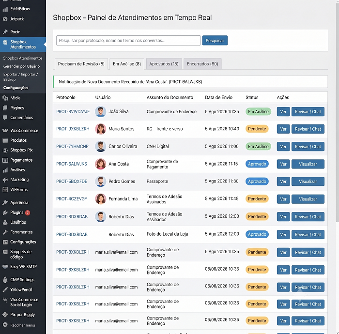 Shopbox WooCommerce Envio de Documentos e Atendimentos - Imagem 6
